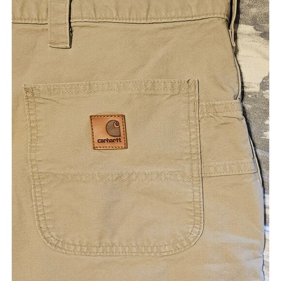 CARHARTT B147 Tan CARPENTER Cargo SHORTS Khaki Men's size 50 Original Fit Cotton - Picture 3 of 7